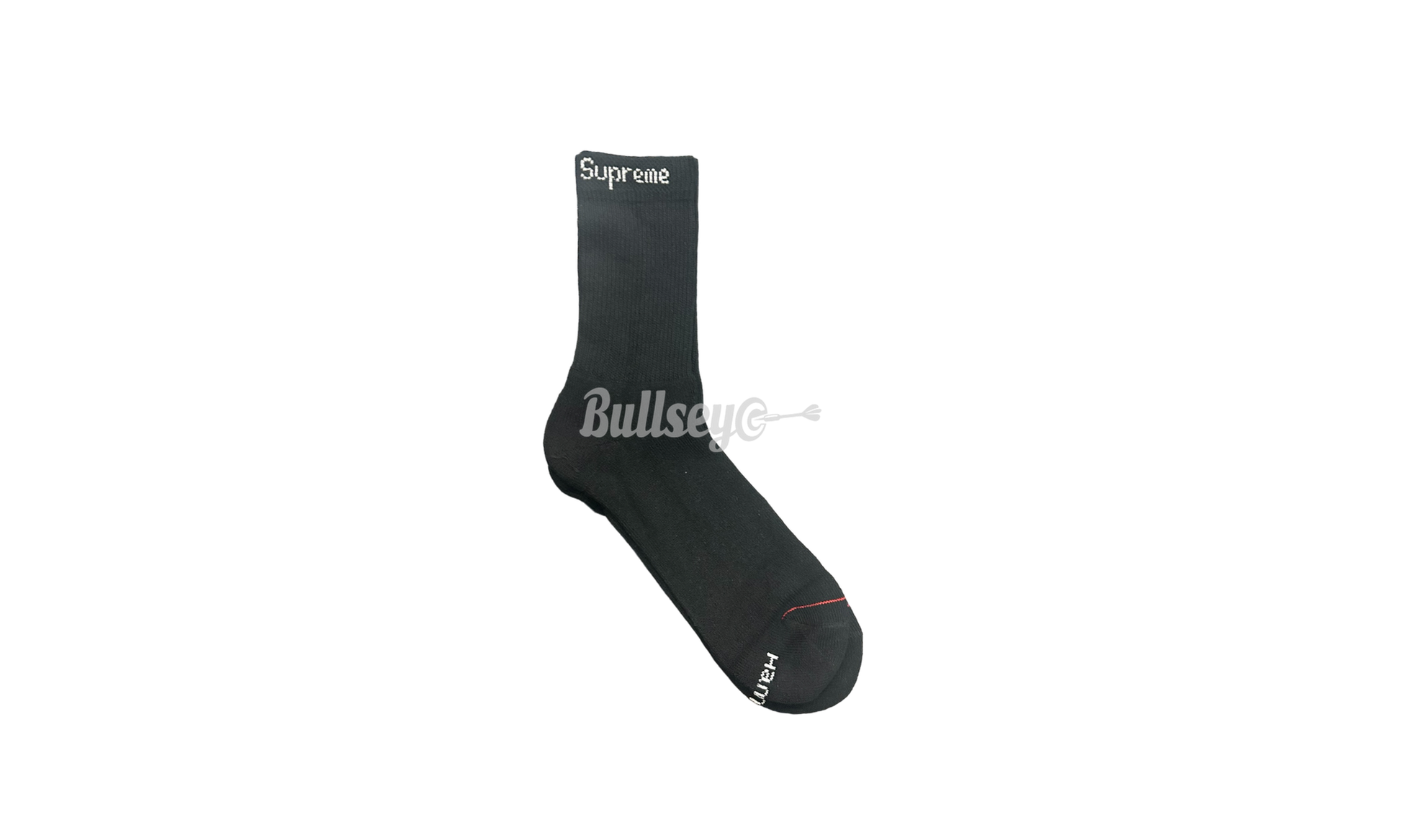 Supreme Hanes Crew Socks (Single Pack) Black-Bullseye Sneaker Boutique