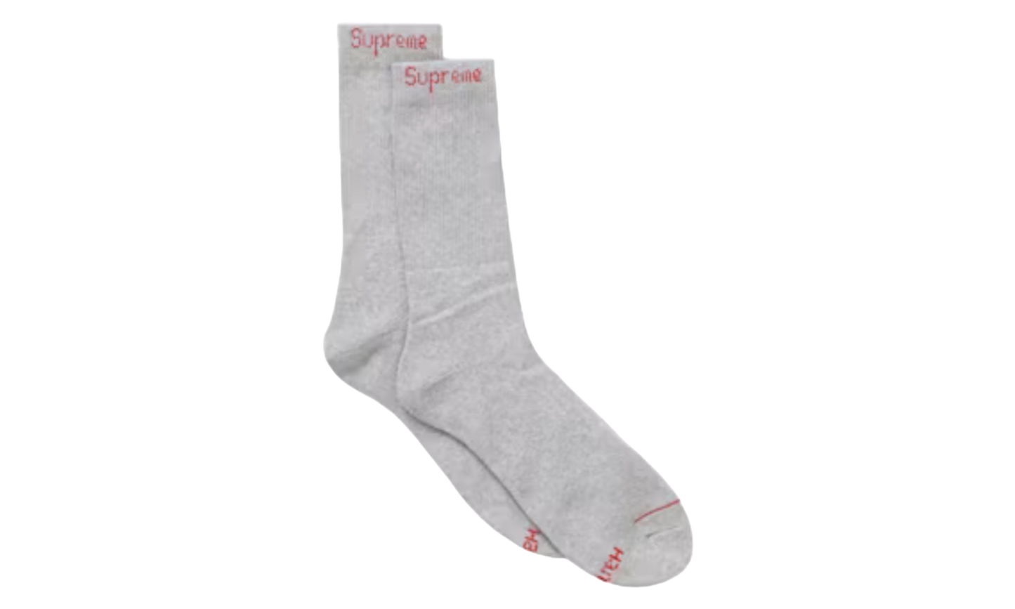 Supreme Hanes Crew Socks (Single Pack) Heather Grey