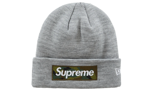 Supreme Heather Grey New Era Box Logo Beanie (FW23)-Bullseye Sneaker Boutique