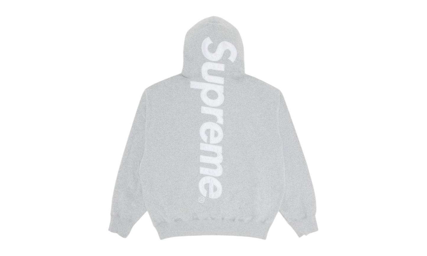 Supreme Satin Applique Grey Hoodie-Bullseye Sneaker Boutique