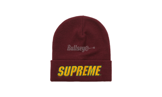 Supreme Slant Burgundy Beanie-Bullseye Sneaker Boutique