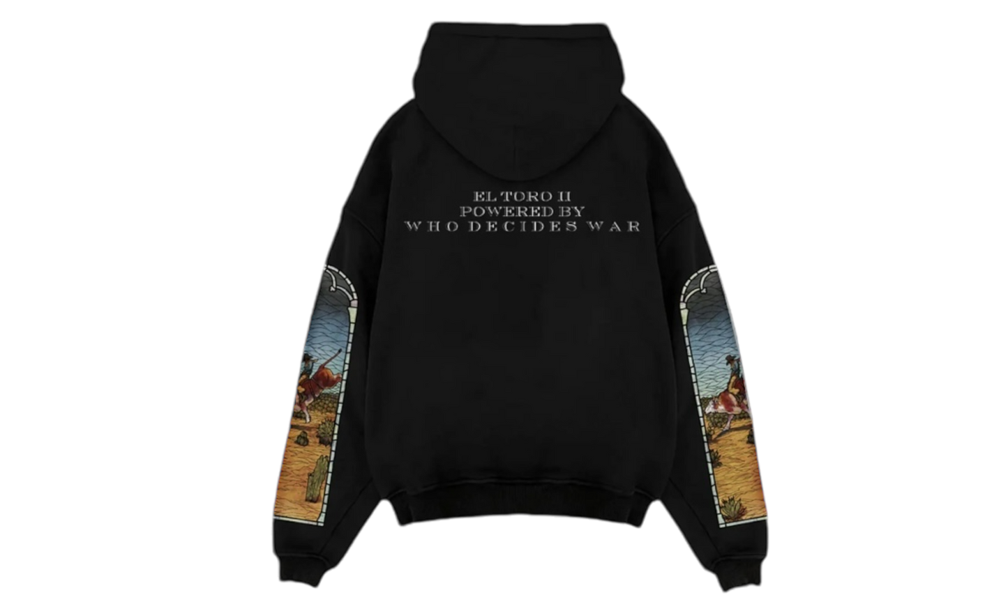 Who Decides War x EST Gee Stained Glass Black Hoodie