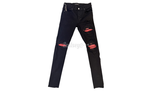 Amiri MX1 Red Ultra Suede Black Jeans