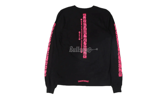 Chrome Hearts Hollywood USA Pink Letter Black Longsleeve T-Shirt